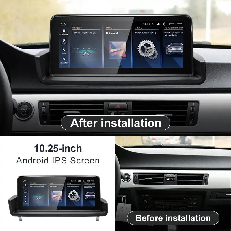 For BMW 3 Series E90 E91 E92 2005-2011 Snapdragon665 10.25inch Touch Screen Wireless Carplay Android 13 Stereo Multimedia Head Unit Radio AUTO Bluetooth Carputech
