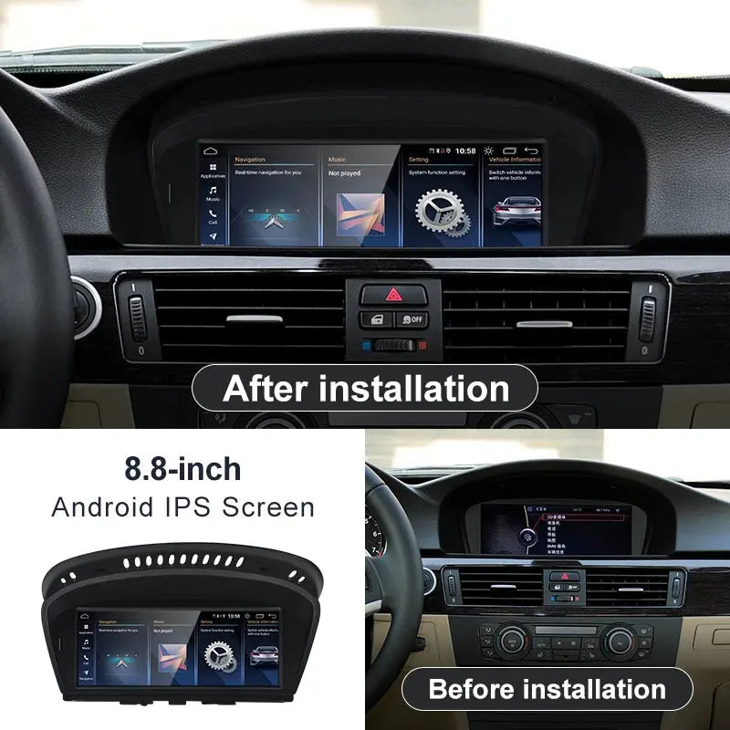 For BMW 3series E90 E91 5series E60 E61 CCC Snapdragon665 8.8inch Touch Screen Wireless CarPlay AUTO Android 13 System Head Unit Radio Bluetooth Carputech