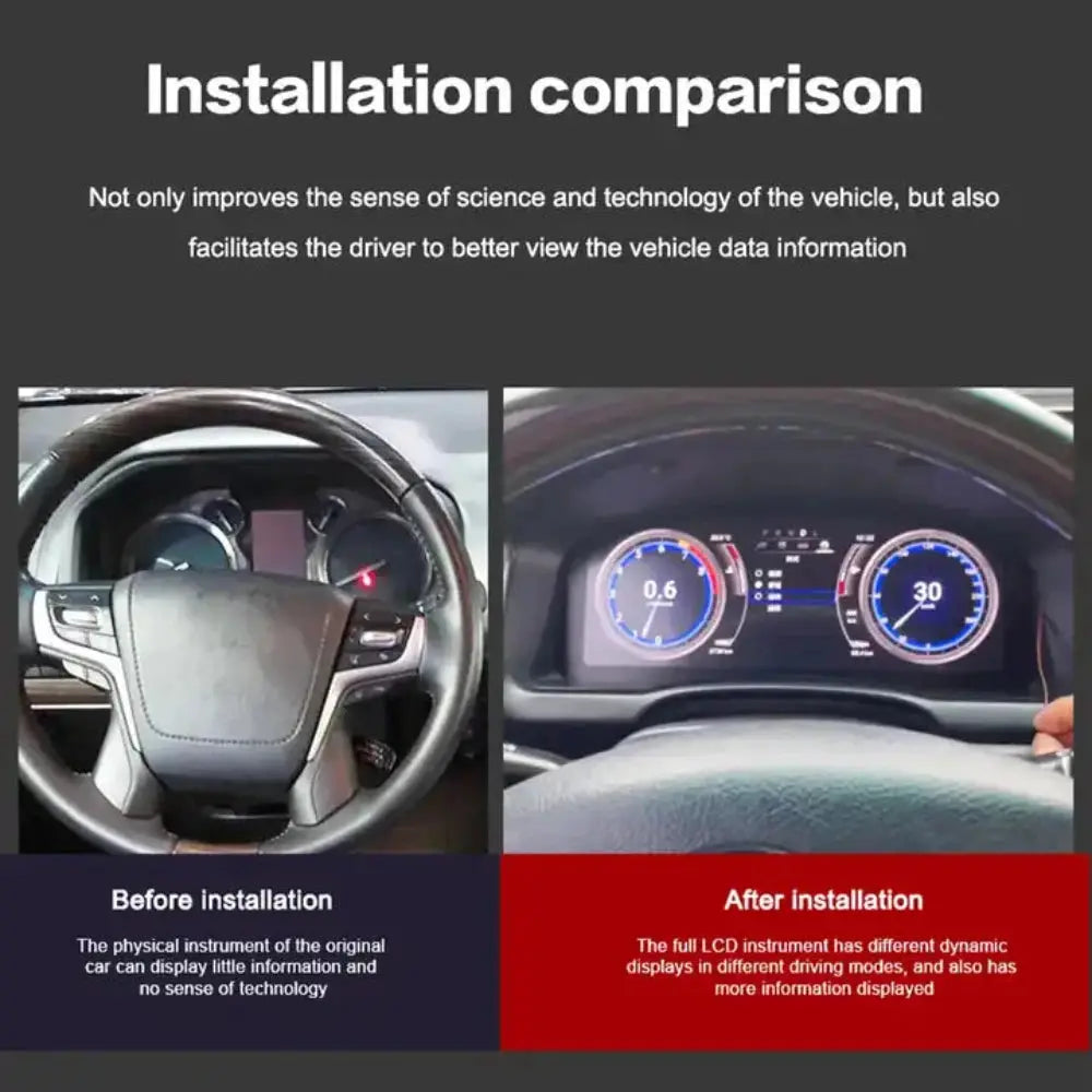 For Toyota Prado 2004-2009 12.3" LCD Digital Dashboard Cluster Car Panel Speedometer Virtual Cockpit - Carputech