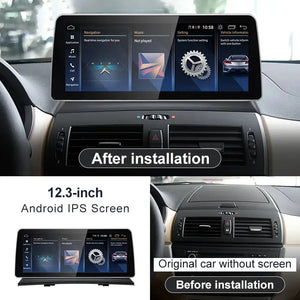 For BMW X3 E83 Snapdragon665 12.3inch Wireless CarPlay Android AUTO Car Multimedia System Head Unit Radio Bluetooth GPS Navi Carputech