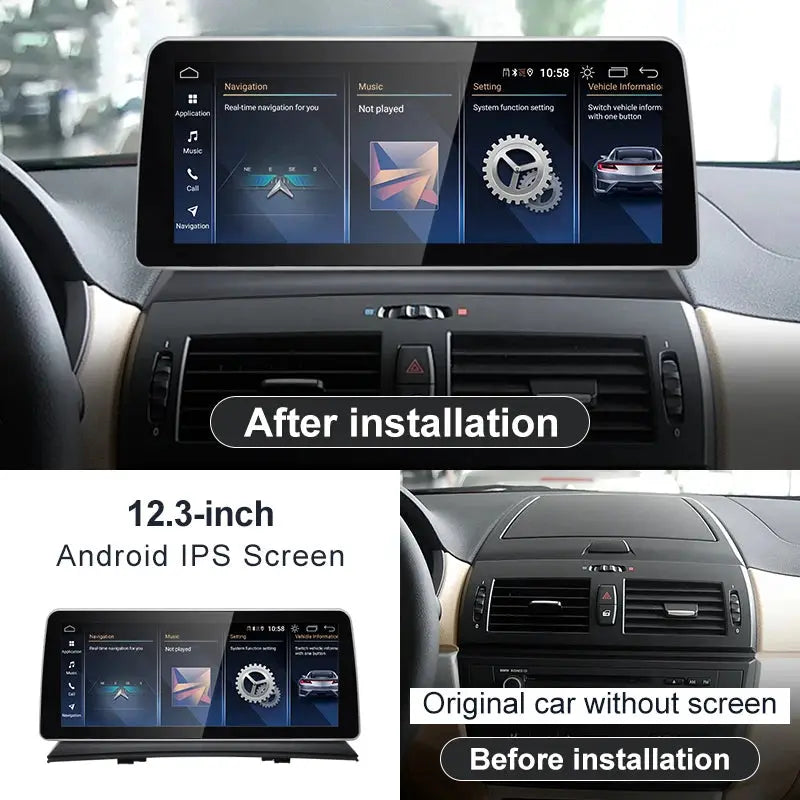 For BMW X3 E83 Snapdragon665 12.3inch Wireless CarPlay Android AUTO Car Multimedia System Head Unit Radio Bluetooth GPS Navi Carputech