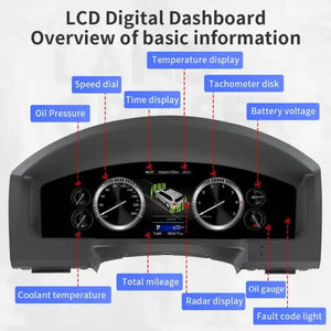 For Toyota Land Cruiser 2008-2022 12.3" LCD Digital Dashboard Cluster Car Panel Speedometer Virtual Cockpit - Carputech