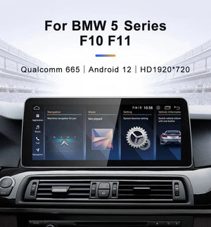 For BMW 5 Series F10 F11 Snpdragon665 12.3 inch DSP CarPlay AUTO Android 12 Car Stereo Multimedia Head Unit Radio Bluetooth CIC NBT Carputech