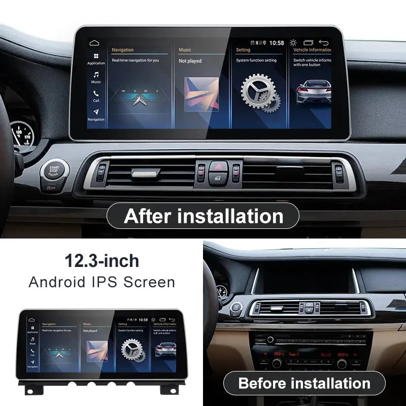 For BMW 7 Series F01 F02 Snapdragon665 12.3 inch Wireless CarPlay AUTO Android12 Car Stereo Multimedia Head Unit Radio Bluetooth Carputech