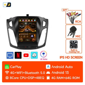 For Ford Focus 3 Mk 3 2011 2012 - 2019 Multimedia Player 9.7" Android 13 Carplay Car Radio 2Din GPS Auto Stereo DVD Carputech