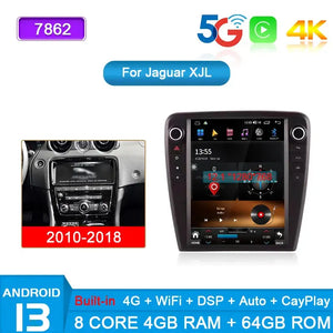 For Jaguar XJL 2010 2011 2012- 2018 Android 13 Car Multimedia Player Car Radio GPS Navigation Auto Audio DSP 12.1 Inch Tesla Style Screen Carputech