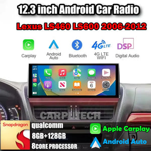 12.3 inch For Lexus LS460 LS600 2006-2012 Car Radio Headunit Stereo Wireless CarPlay Android Auto Upgrade Android Touch Screen Carputech