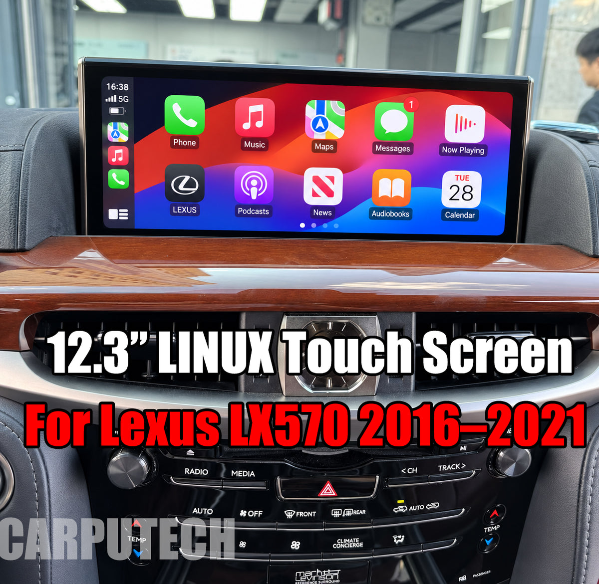 12.3" Linux Touch Screen for Lexus LX570 2016–2021 | Wireless Apple CarPlay & Android Auto | OEM System Retained