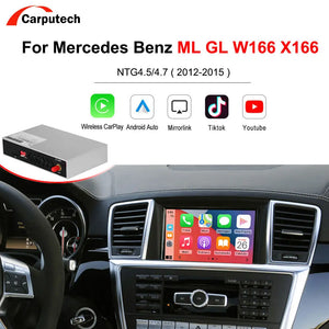 Wireless CarPlay Android Auto for Mercedes Benz ML GL W166 X166 2012-2015, with Mirror Link AirPlay Car Play Functions Carputech