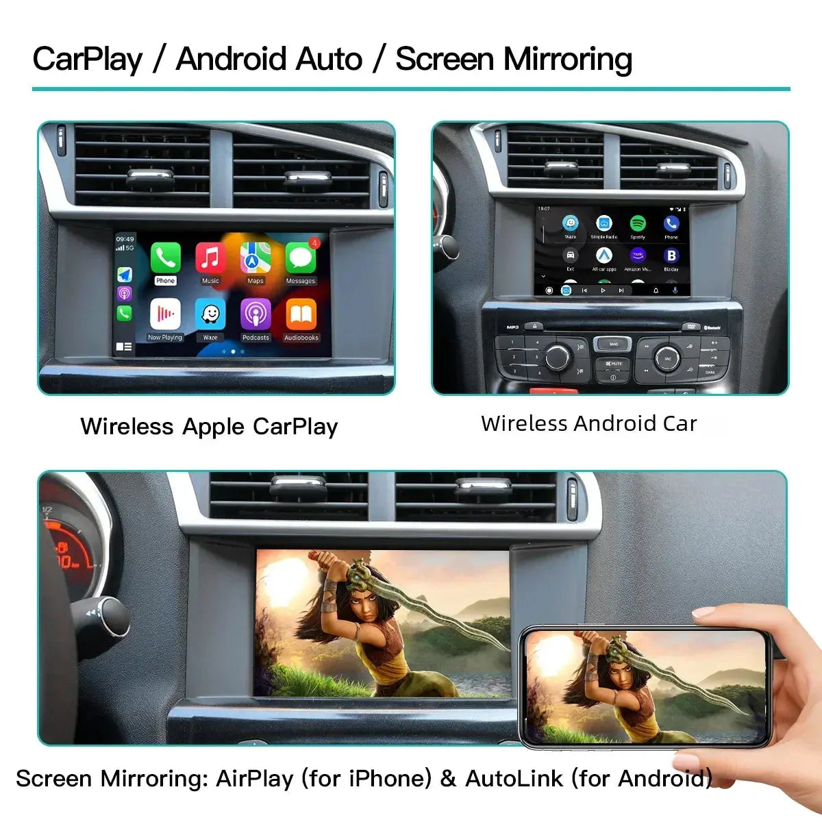 Wireless Carplay  Module Android Auto For Peugeot Citroen SMEG NAC Picasso C4 C5 DS3 DS4 DS5 Peugeot 308 508 208 3008 Carputech
