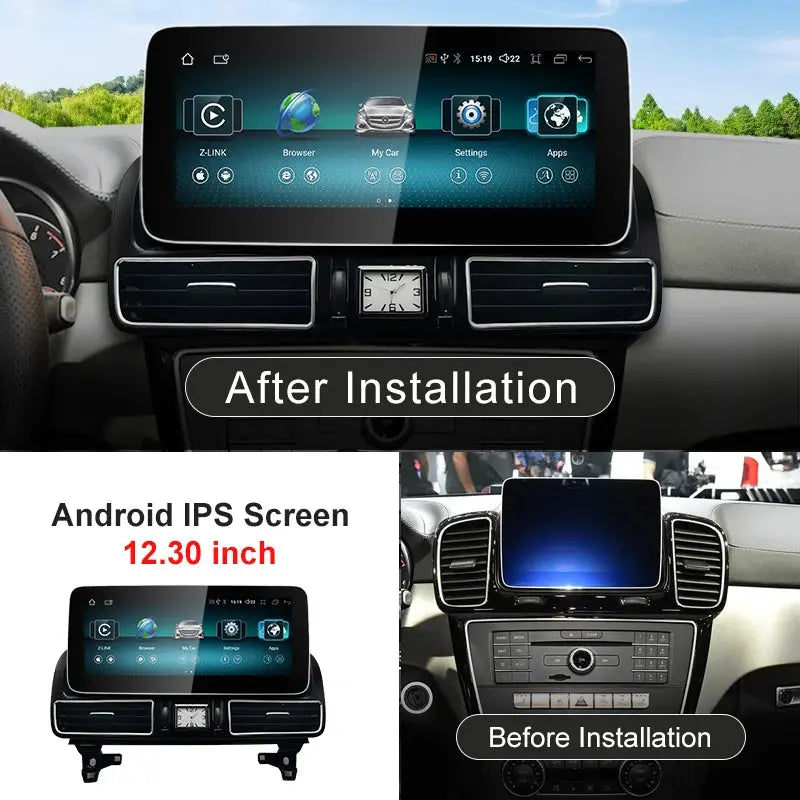 New 12.3inch Android13 Wireless CarPlay AUTO For Mercedes Benz GLE AMG C63 NTG Car Video Players GPS Multimedia Screen Dashboard Carputech