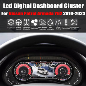 For Nissan Patrol Armada Y62 2010-2023 12.3" LCD Digital Dashboard Cluster Car Panel Speedometer Virtual Cockpit - Carputech