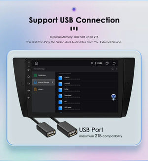 Carputech 2005-2012 BMW 3 Series E90 E91 E92 E93 Android 12 Wireless Apple CarPlay & Android Auto Car Radio with 6GB RAM 64GB ROM & 9 Inch QLED Touch Screen Carputech