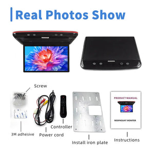 For TOYOTA Alphard(20 series)/ Vellfire 2008-2015 13.3'' Android Car Roof Monitor Ceiling Screen 4K OLED Flip Down Screen Overhead Multimedia Video Mount Display MP5 Player Carputech