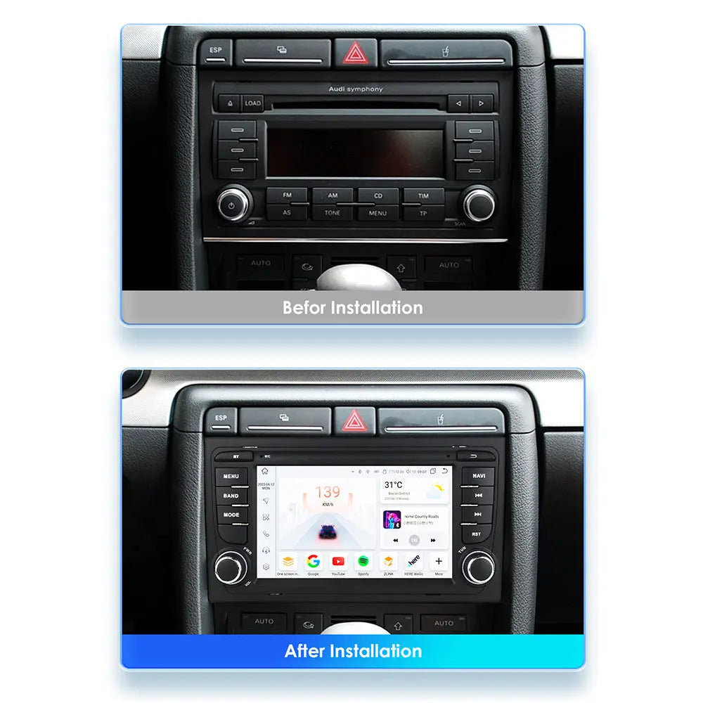 Carputech 2000-2012 Audi A4 Android 12 Wireless Apple CarPlay & Android Auto Car Radio With 8GB RAM 128GB ROM Carputech