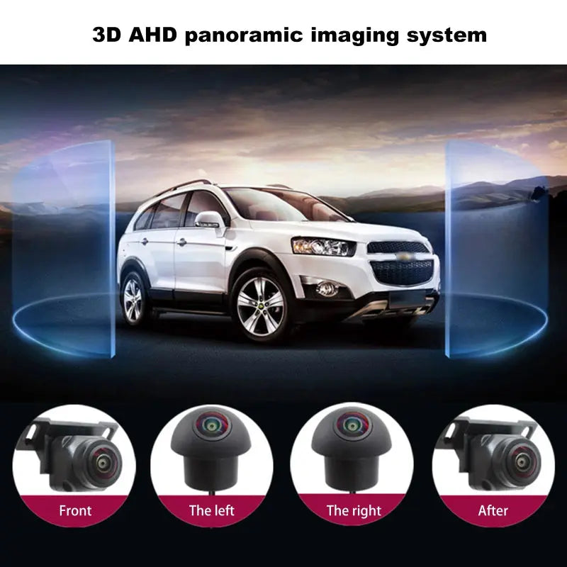 Panoramic Surround View Right+Left+Front+Rear View Camera System for Android Auto Radio Night Vision Car 1080P AHD 360 Camera Carputech