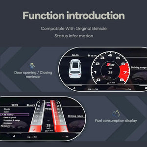 12.3'' LCD Digital Dashboard Cluster For Audi A4 S4 RS4 A5 Q5 S5 RS5 2008-2021 Car Panel Speedometer Virtual Cockpit Carputech