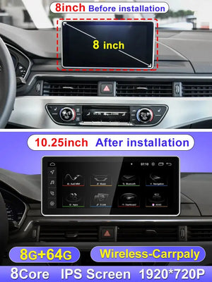 Carputech For AUDI A4 A5 S5 B9 2017-2022 Qualcomm 8G 256G Android14 10.25inch 12.3inch wireless Carplay Android AUTO Car Video Players GPS Navigation Smart Radio Screen Carputech