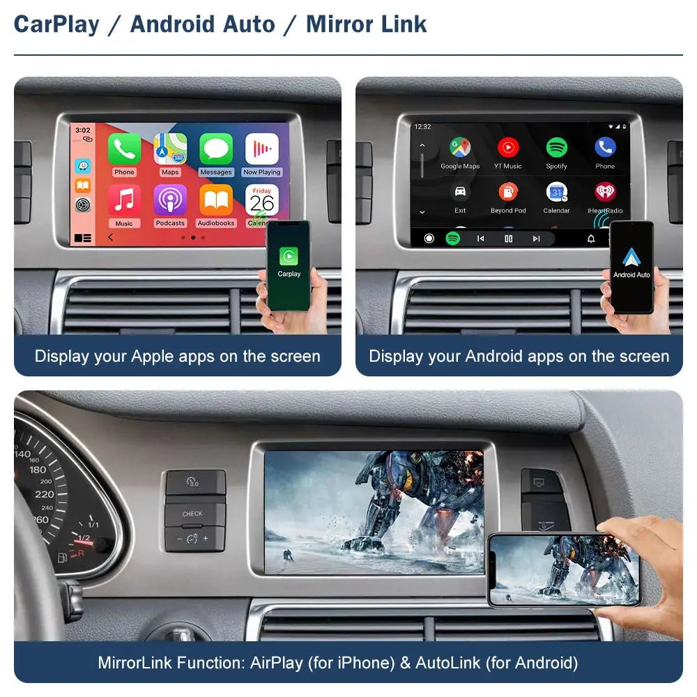 Wireless Android Auto Module Interface for Audi Q7 2010-2022 Support Mirrorlink Airplay Siri Carplay Carputech