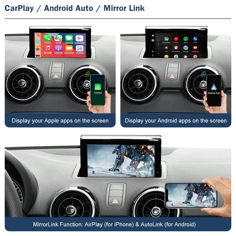 Wireless CarPlay Android Auto Module Interface for Audi A1 2012-2018, with AirPlay Mirror Link Car Play Functions Carputech