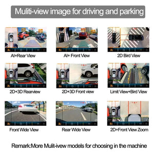 Carputech 360 degree panoramic view HD 1080P AI Intelligent Object Recognition Reminder 3D Bird Eye View Car Camera System Carputech