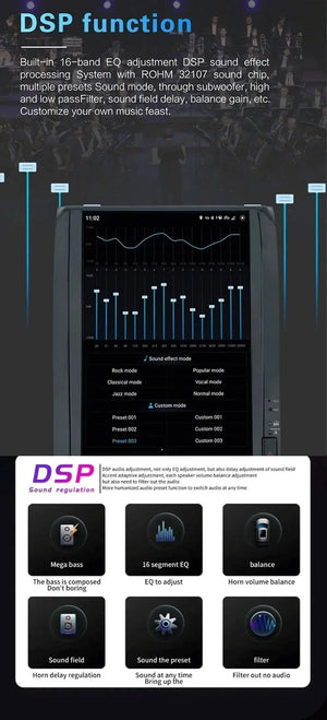 13.6" Qualcomm For Jeep Gladiator 2018-2021 Car Radio Stereo Carplay Upgrade Tesla Style Screen Android Auto GPS Navigation Multimedia Player Carputech