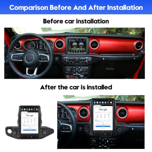 13.6" Qualcomm For Jeep Wrangler JL 2018-2021 Car Radio Stereo Carplay Upgrade Tesla Style Screen Android Auto GPS Navigation Multimedia Player Carputech