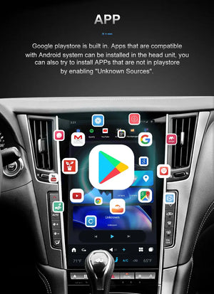 13.6" Qualcomm For Infiniti Q50 Q50S 2014-2019 Car Radio Stereo Carplay Upgrade Tesla Style Screen Android Auto GPS Navigation Multimedia Player Carputech