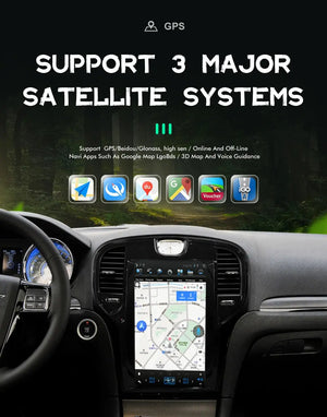 14.4" Qualcomm For Chrysler 300 300C 300S 2011-2023 Car Radio Stereo Carplay Upgrade Tesla Style Screen Android Auto GPS Navigation Multimedia Player Carputech