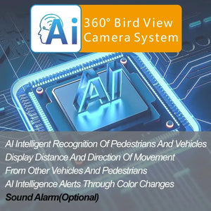 Carputech 360 degree panoramic view HD 1080P AI Intelligent Object Recognition Reminder 3D Bird Eye View Car Camera System Carputech