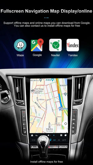 13.6" Qualcomm For Infiniti Q50 Q50S 2014-2019 Car Radio Stereo Carplay Upgrade Tesla Style Screen Android Auto GPS Navigation Multimedia Player Carputech