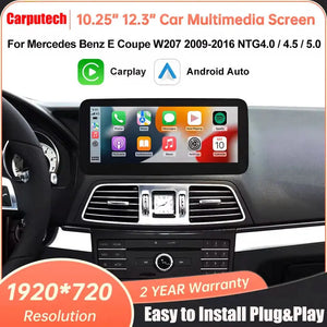 For Mercedes Benz E Coupe W207 2009-2016 NTG4.0/4.5/5.0 Linux Car Radio Multimedia Touch Screen Head Unit Wireless Apple CarPlay Android Auto Carputech