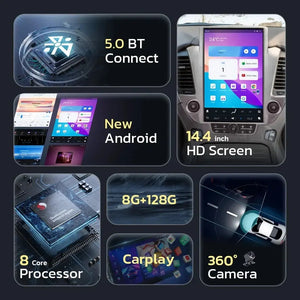 14.4" Qualcomm For GMC Yukon/ Chevrolet Suburban/Tahoe 2014-2020 Car Radio Stereo Carplay Upgrade Tesla Style Screen Android Auto GPS Navigation Multimedia Player Carputech