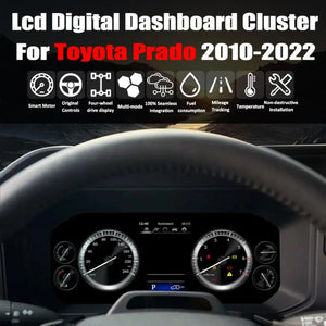 For Toyota Prado 2010-2022 12.3" LCD Digital Dashboard Cluster Car Panel Speedometer Virtual Cockpit - Carputech