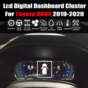 For Toyota RAV4 2019-2020 12.3" LCD Digital Dashboard Cluster Car Panel Speedometer Virtual Cockpit - Carputech