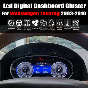 For Volkswagen Touareg 2003-2010 12.3" LCD Digital Dashboard Cluster Car Panel Speedometer Virtual Cockpit - Carputech