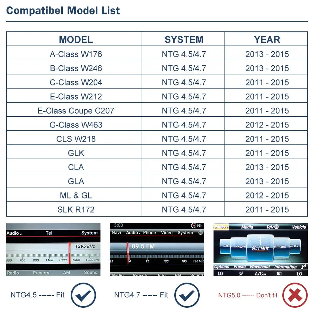 Wireless CarPlay Android Auto Interface for Mercedes Benz A B C E Class W176 W246 CLA GLA W204 W212 C207 CLS ML GL GLK SLK Carputech