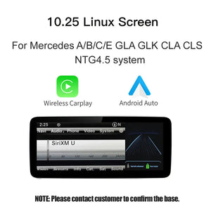 Wireless Carplay/Android Auto 12.3'' Touch screen Linux Multimedia Radio Receiver for Mercedes Benz GLA CLA GLC GLK ML W205 W176 C117 Carputech