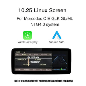 Wireless Carplay/Android Auto 12.3'' Touch screen Linux Multimedia Radio Receiver for Mercedes Benz GLA CLA GLC GLK ML W205 W176 C117 Carputech