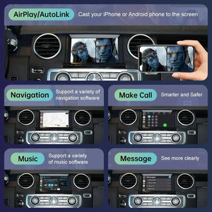 Wireless CarPlay for Jaguar/Land Rover Discovery 4/Discovery5 Range Rover Evoque (2011-2020), with Android Auto Interface AirPlay Mirror Link Car Play Functions Carputech