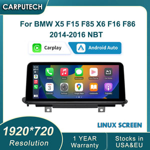 Linux Touch Screen For BMW X5 F15 F85 X6 F16 F86 2014-2016 NBT System | Wireless Apple Carplay & Android Auto | Original Style Car Radio Screen Carputech