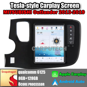10.4" For MITSUBISHI Outlander 2013-2019 Car Radio Headunit Stereo Carplay Upgrade Tesla Style Screen Android Auto GPS Navigation Multimedia Player Carputech