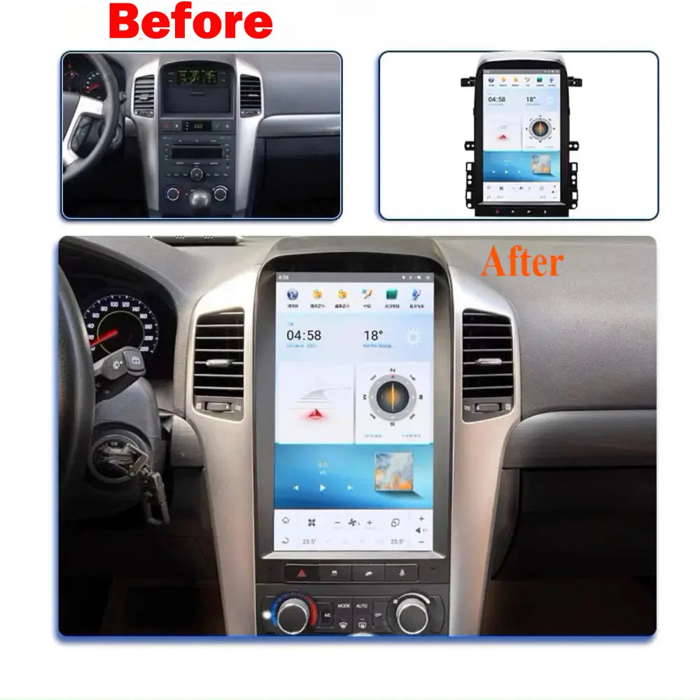 13.6" Qualcomm For Chevrolet Captiva 2008-2012 Car Radio Stereo Carplay Upgrade Tesla Style Screen Android Auto GPS Navigation Multimedia Player Carputech