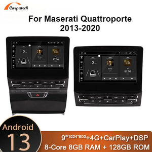 Carputech 9 Inch Android 13 Car Multimedia Player For Maserati Quattroporte 2013-2020 8G+128GB GPS Navigation Stereo Car Radio DSP Carputech