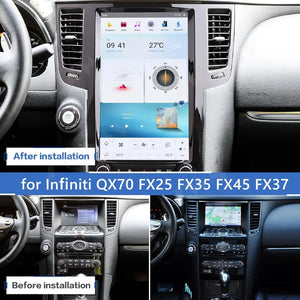 13.6" Qualcomm For Infiniti FX50 2009-2016 Car Radio Stereo Carplay Upgrade Tesla Style Screen Android Auto GPS Navigation Multimedia Player Carputech