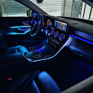 64 Colors Premium Car Interior Ambient Lighting for Mercedes Benz C-class W205/ GLC X253 2015-2021 Dream Color Car Atmosphere Lamp Carputech