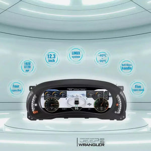 12.3" LCD Digital Dashboard Cluster For Jeep Wrangler 2010-2018 Car Panel Speedometer Virtual Cockpit Carputech