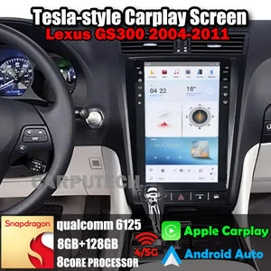 12.1" Qualcomm For Lexus GS300 2004-2011 Car Radio Stereo Carplay Upgrade Tesla Style Screen Android Auto GPS Navigation Multimedia Player Carputech