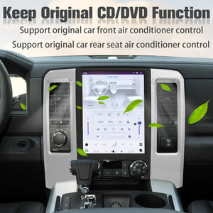 12.1" Qualcomm For Dodge RAM 1500 2500 3500 2008-2012 Car Radio Stereo Carplay Upgrade Tesla Style Screen Android Auto GPS Navigation Multimedia Player Carputech