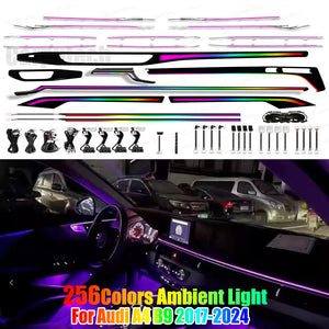 256 Colors Symphony Led Car Interior Ambient Lighting Decoration for Audi A4 B9 2017-2024 Carputech